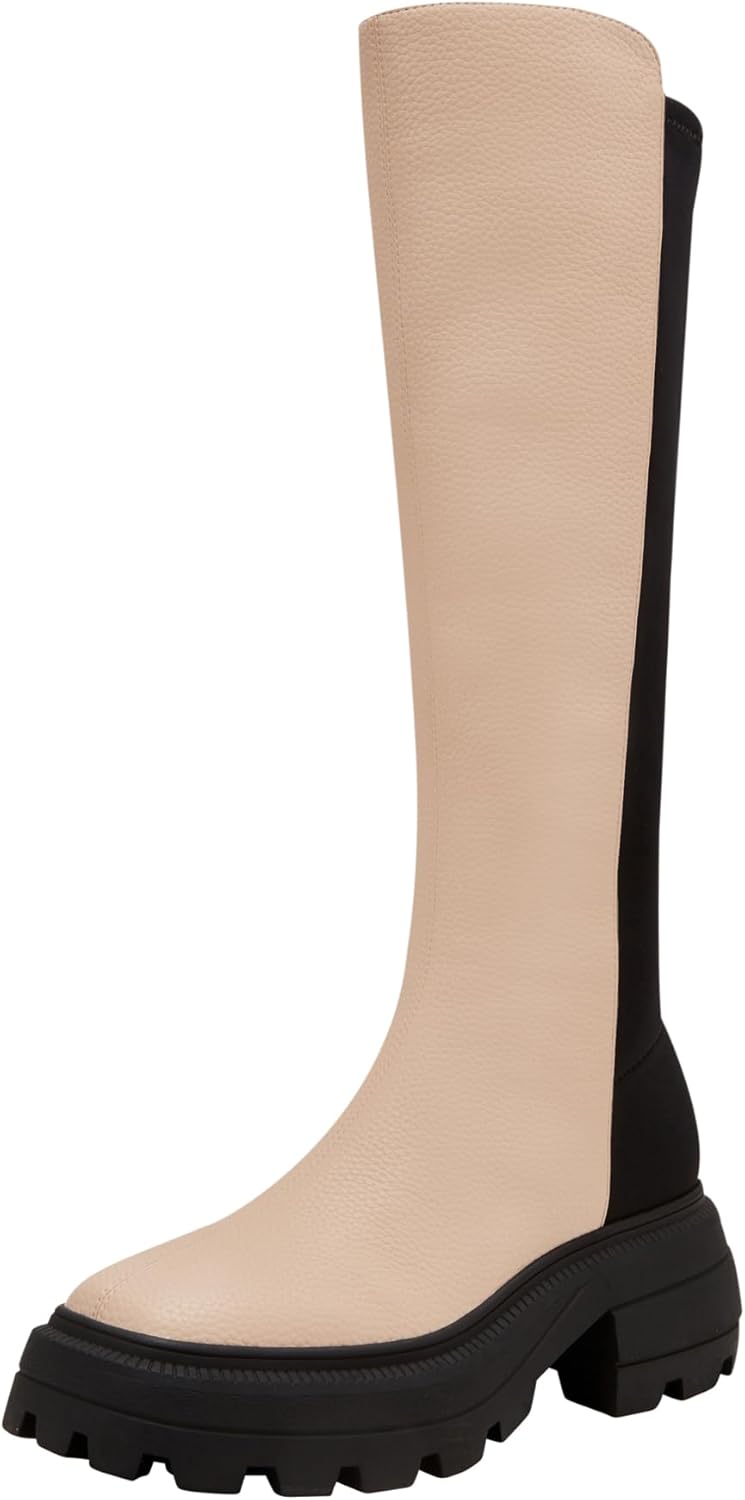 Katy Perry Women's The Geli Combat Stretch Boot, Pink Clay, 8