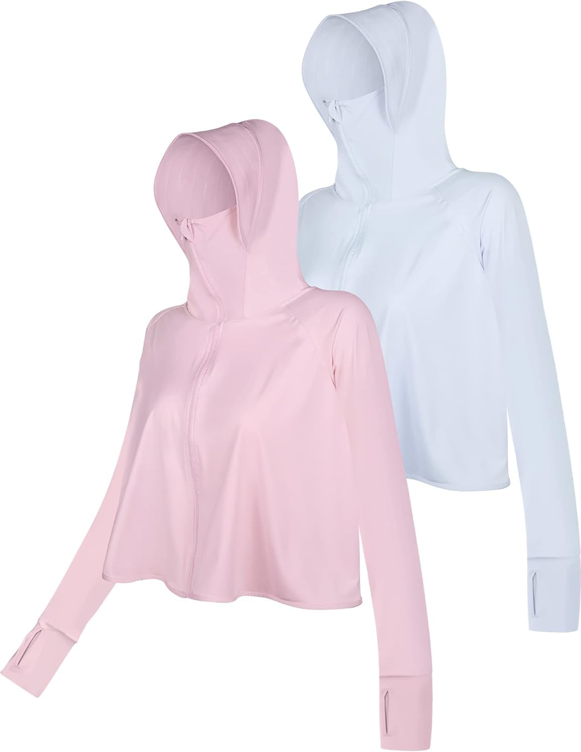 Womens Sunscreen Hoodie Jacket/Shirt - Advanced UV Protection from Sun & Pollution - UPF 50+ Protection Scarf with Long Sleeve & Face Mask for Outdoor Running