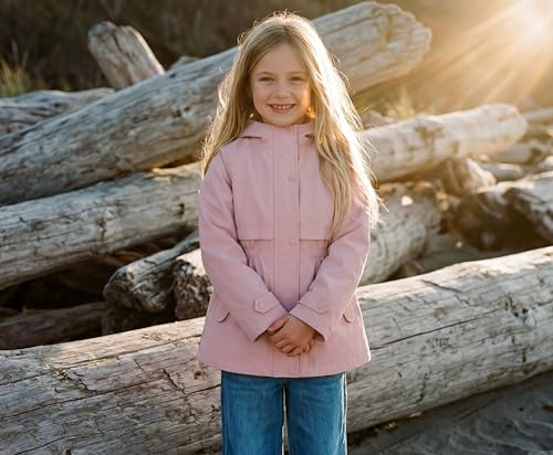 Image of Rokka&Rolla Girls' Water Resistant Lightweight Windbreaker Hooded Transitional Jacket