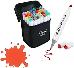 Kit de Marcadores Permanentes com Ponta Dupla, 24 Cores Vibrantes, para Desenho, Pintura e Artesanato