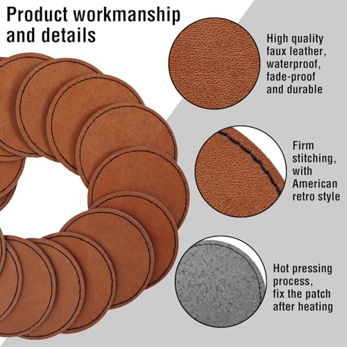 TACVEL 60 peças de patch de chapéu de couro sintético em branco com adesivo, adesivos de couro sinté
