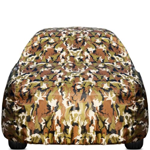 Image of Allextreme 100% Waterproof Car Body Cover for Toyota Fortuner All Model & Year Triple Stitched with Mirror Pockets Full Bottom Elastic Dustproof & UV Resistant All-Weather Protection (Military /Army)
