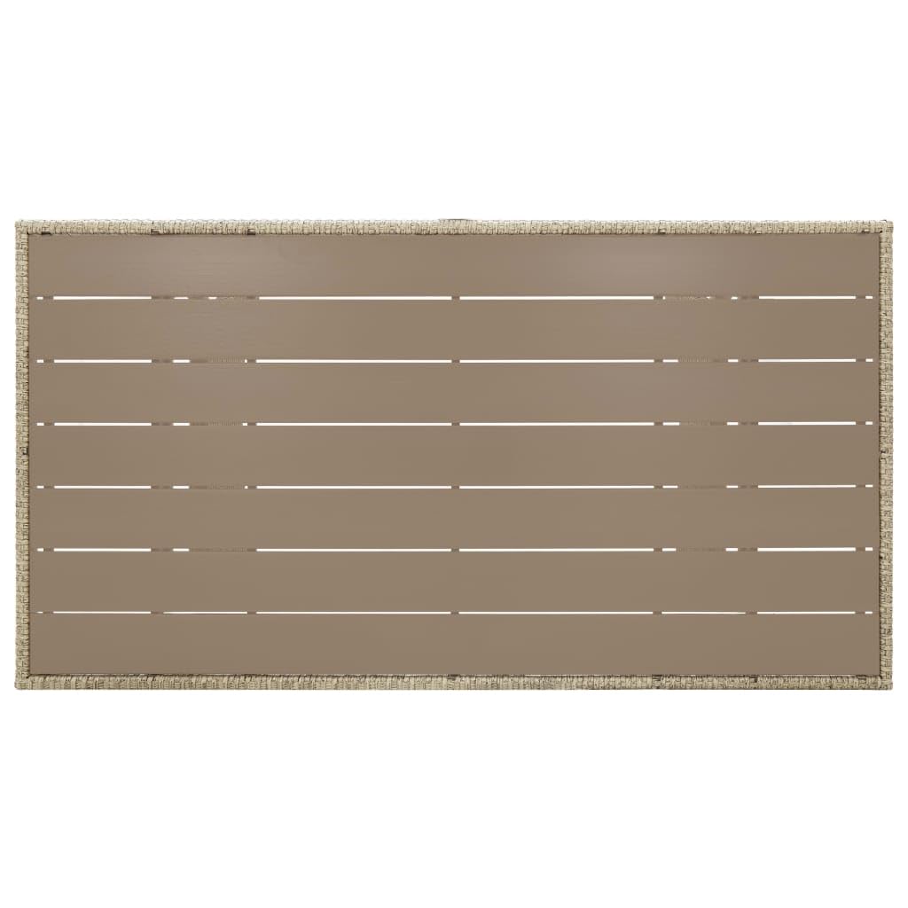 Table de jardin en polyrotin gris Domary 120x70x66 cm robuste