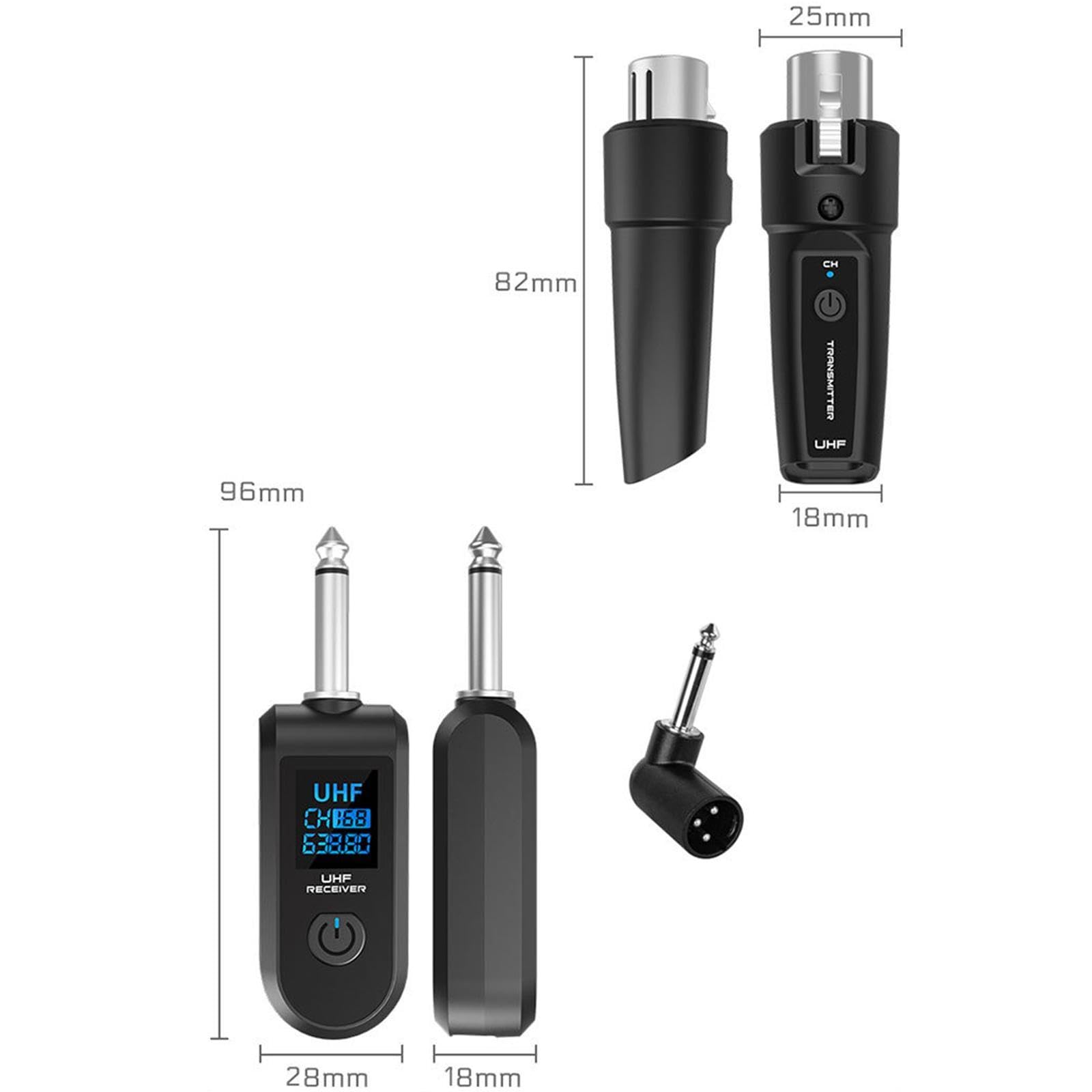 Harilla Micro XLR Micro -transmisor Transmisor Transmisor Receptor Converter de Micrófono para Guitarra Inalámbrica, 1 in 1