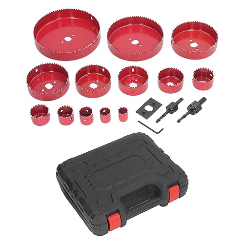 HappyFit 17pcs Hole Saw Kit Bi Metal Drill Bit Bit Bit Woodworking Cutter con estuche de transporte de madera de metal