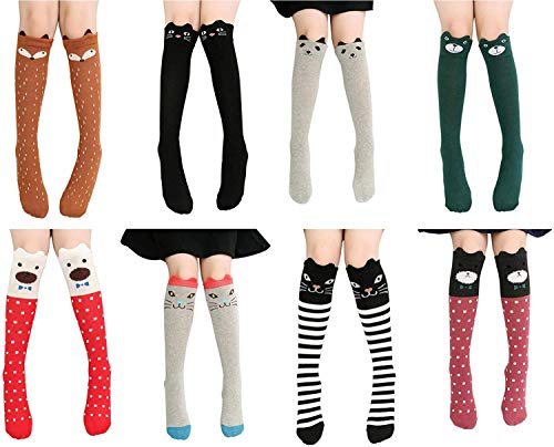 Image of Color City Girls Socks Knee High Stockings Cartoon Animal Warm Cotton Socks
