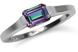 Mystic Topaz East-West Solitaire Promise Ring
