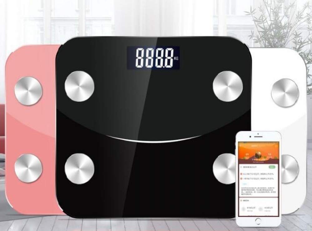 Balance électronique de salle de bain pèse-graisse corporelle pèse-personne électronique domestique nouvelle balance de salle de bain à batterie intelligente humaine femelle, rose, blanc (blanc)