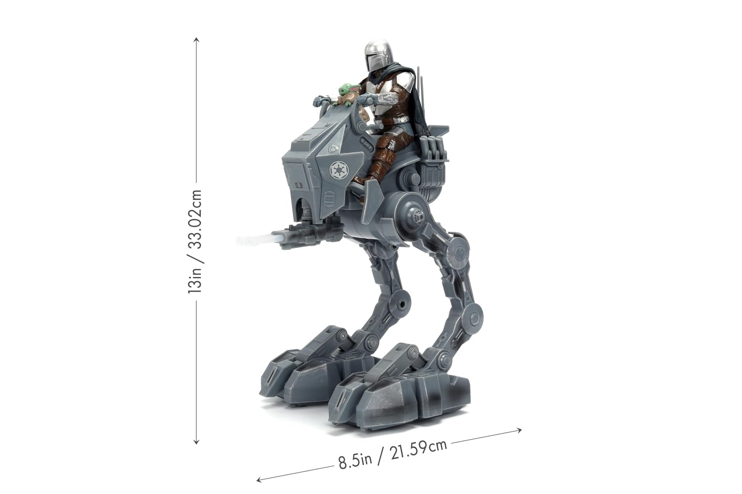 Jada Star Wars AT-RT Walker Teledirigido 29 cm, Robot con Luz y Sonido, 3 Velocidades, con Mandaloriano y Grogu Integrados, Juguete +6 Años (9336975314R00)
