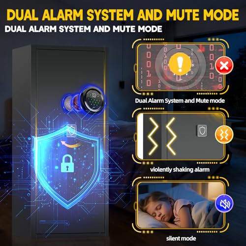 Image of 12-15 Large Gun Safe for Rifles and Pistols, Gun Cabinets for rifles and shotguns with Digital Keypad and Alarm Mode, Easy Assembly Rifle Safe for Home, Internal Lockable Box & Removable Shelves