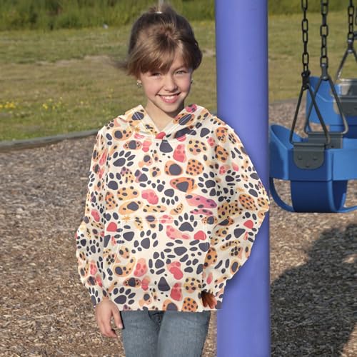 KLL Leopard Print Unisex Girls Boys Sweatshirts Long Sleeve Pullover Hoodies with Kangaroo Pocket4