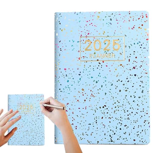 Planungsbuch 2025 - Kalender 2025, Buch, tragbare englische Tasche, tägliche Aufgaben, Planer für tägliche Aufgabenlisten und Zieldefinition, Notizbuch