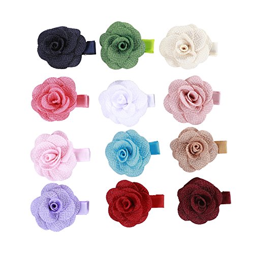 Insowni 12 Pack Flower Alligator Hair Clips Barrettes Fully Lined For Infants Baby Girls Toddlers Kids #TOP1