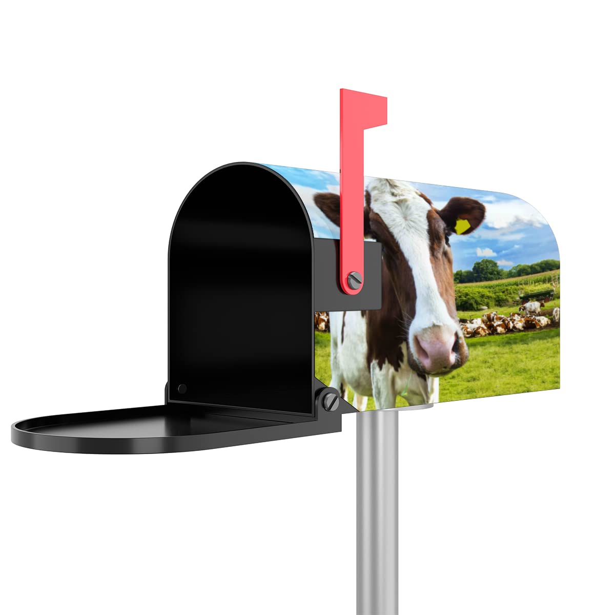 ALAZA WOOR Magnetic Mailbox Cover | Cows & Flowers Design, Oversized 25.5 X 20.8 Inches