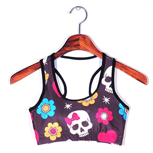 Image of Sister Amy Women's Aerobics Gym Dance Yoga Vest Printed Sports Bra Top Vest
