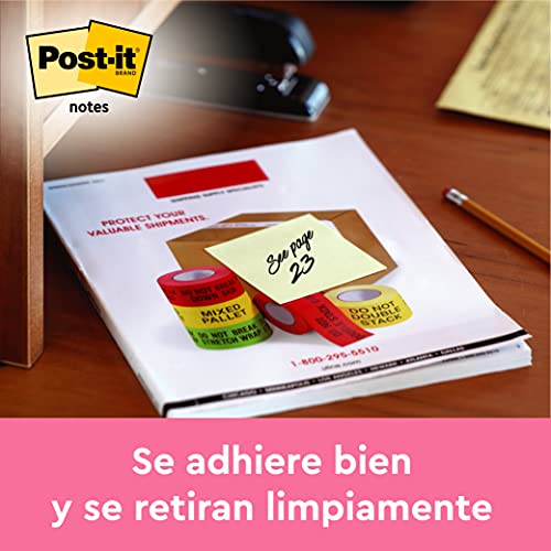 Post-It Notas Canary Yellow, Paquete de 5 + 1, 100 Hojas por Bloc, 76x76 mm, Color Amarillo, Notas Adhesivas para Listas de Tareas y Recordatorios - imagen 4