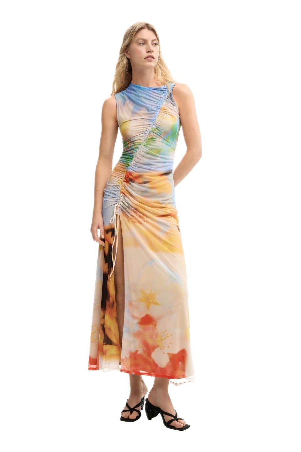 Desigual , Midi Dresses, Female, Multicolor, Xl, Vest Jade Dress