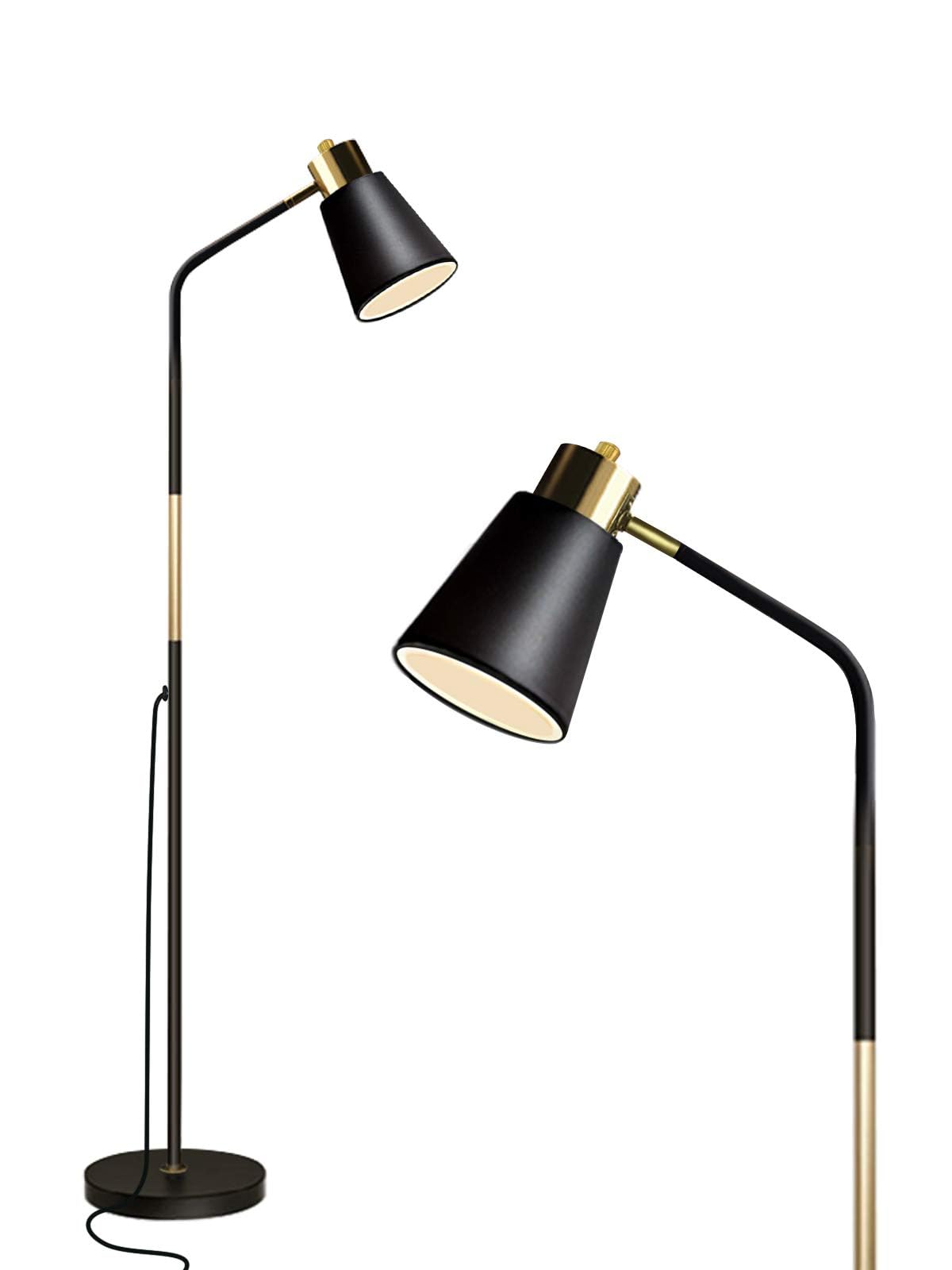 Industrialna, regulowana lampa podłogowa do salonu, rustykalna, stojąca lampa do czytania w stylu wiejskim z obrotową, metalową głowicą, regulowana wysokość lampy podłogowej LED do sypialni i biura,