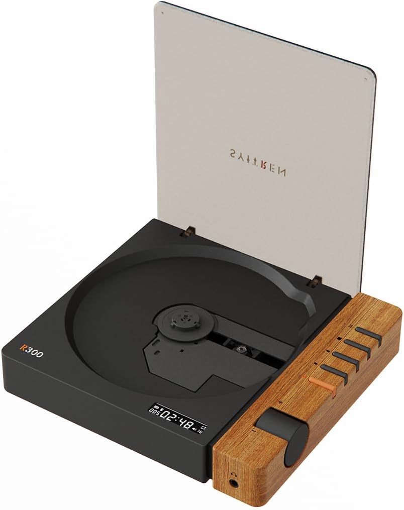 R300 CD Player Portable Bluetooth Desktop Retro CD Players for Home