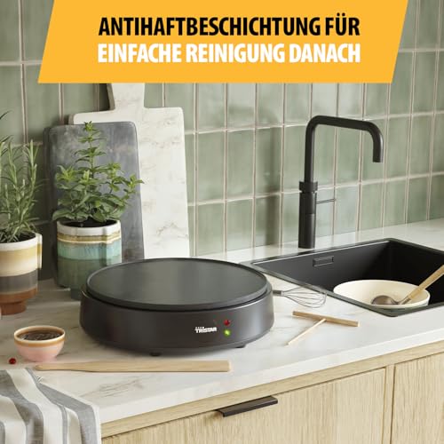 Tristar Crêpe-Maker - 30 cm - 1200 W - Schnelles Aufheizen - Antihaftbeschichtung - 10 Heizstufen - BPA-frei - Kompakte Aufbewahrung - Inkl. Spatel & T-Stick, BP-2627 – Bild 5