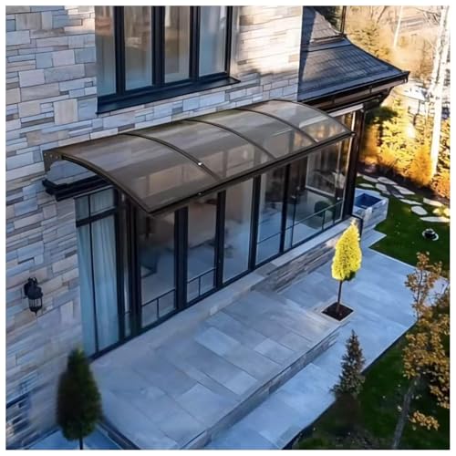 Auvent de porte pour terrasse et patio extérieur avec panneau polycarbonate de protection contre la pluie