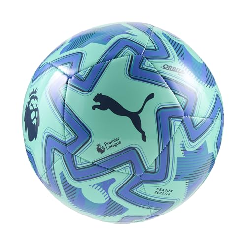 Puma Unisex Orbita Play Premier League Machine Stitched Soccer Ball Electric Peppermint-Mountain Blue- Black AH25 4 Puma Orbita Play Pl Brilliance