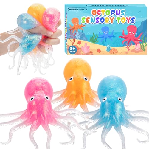 Octopus Stress Balls for Kids Adults, Octopus Squeeze Balls Sensory Fidget Toys, Squishy Toys for 3 4 5 6 7 8 9 10 Boys Girls Gifts, Classroom Prizes Party Favors for Toddlers