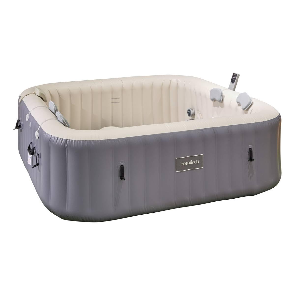 Hespéride - SPA Hinchable cómodo para 5 Personas, Color Topo, 293x230x71cm, 10 hidromasajes, 180 chorros de Aire, conexión WiFi - para jardín y terraza