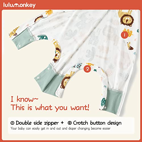 Lulumonkey Toddler Sleep Sack With Feet 2T-3T, Summer Wearable Blanket For Early Walker, Tog 0.5 Light Weighted Baby Sleeping Bag With Legs For Boys Girls, Forest #TOP1