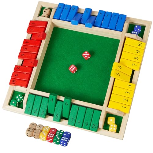 Shut The Box juego de dados clásico madera 12 pulgadas miniatura 2
