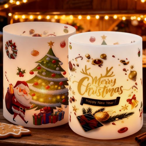 12 Stück Windlichter Tischdeko Weihnachten, Frohe Weihnachten...