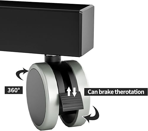 Miniatura 7 de SogesHome Mesa de escritorio ajustable para computadora portátil de 31.5 pulgadas, bandeja de carrito de escritorio con soporte para computadora,