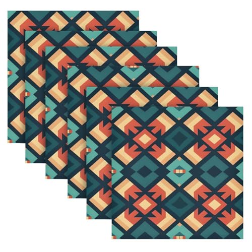 Servilletas de tela multicolor set de 6 50.8x50.8 cm miniatura 2