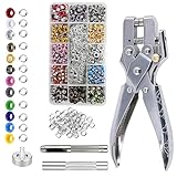 700pcs Ösen Set, Ösen 5mm Lochzange Ösenzange Set mit Installation Werkzeuge 12 Farben, Ösenzange für Planen, Schuhe, Kleidung, Taschen, DIY Handwerk