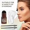 Eyebrow Stamp Kit, Eyebrow Shaping Stamp Makeup Kit, One Step Eye Brow Stamp, Long Lasting Eyebrow Makeup Tool with 10 Reusable Eyebrow Stencils, 2 Eyebrow Brushes, 3 Colors (Dark Brown)