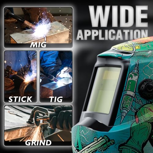 Image of YESWELDER Auto Darkening Welding Helmet, 1 /1 /1 /1 True Color Solar Powered Welding Hood with 2 Arc Sensors, Blue Light Blocking Welder Mask for TIG MIG ARC and Grind