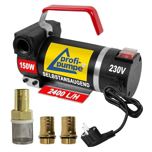 bomba Diesel - Bomba de Combustible 'Diesel 160-4' 230V Trasvase Gasoleo Potente Motor con Bobinado de Cobre y 2 Boquillas al Mejor Precio