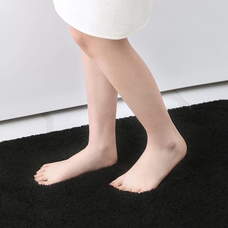 Image of SAGON Luxury Shaggy Carpet for Home & Bedroom | 2 Inch Pile Height Soft Premium Plush Fluffy Anti-Skid Floor Carpet| 4 x 8 Feet Black