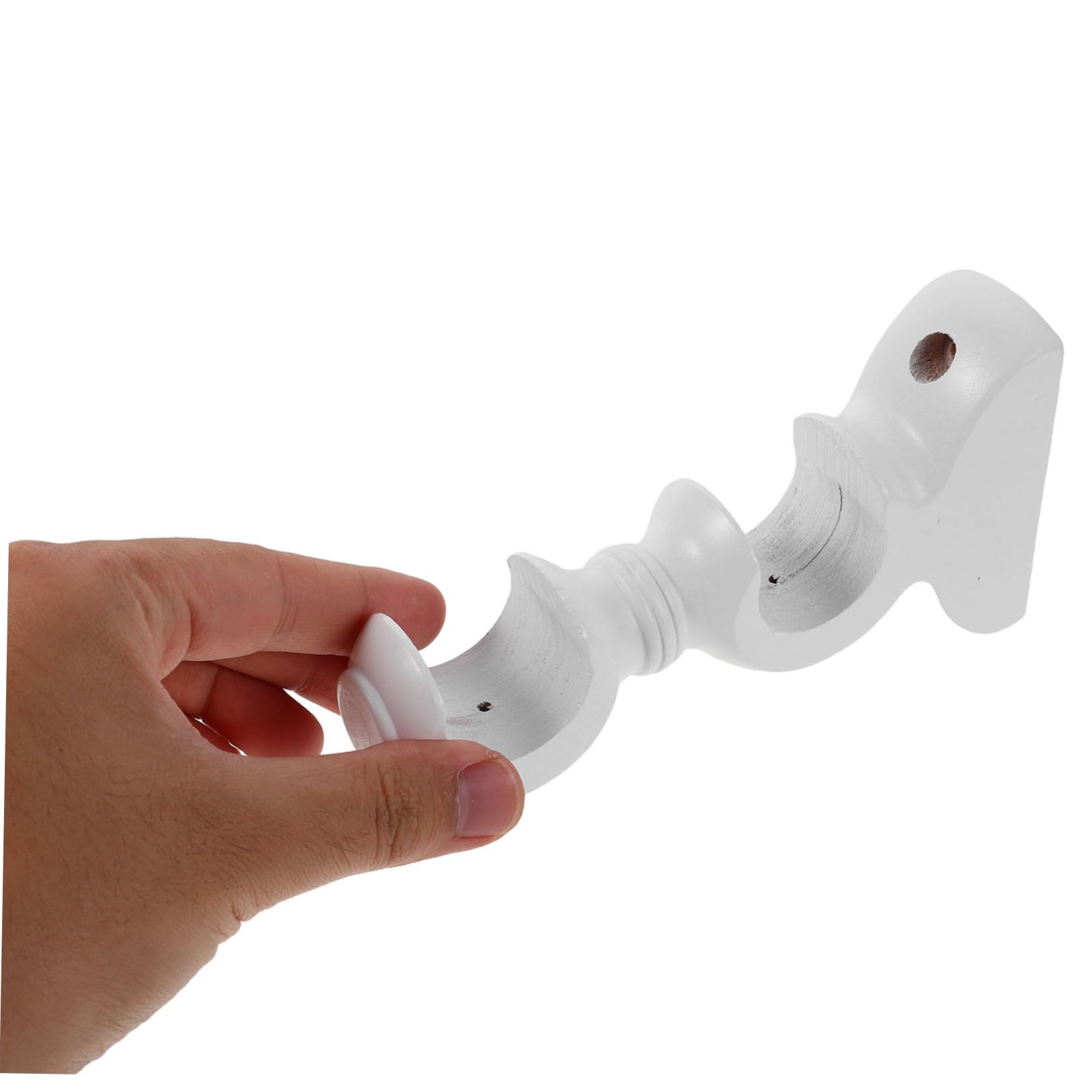 minkissy 4 Pezzi Supporto per Bastone per Tende in Legno con Doppio Staffa Base Stabile Accessorio Resistente per Montaggio Finestre in Casa