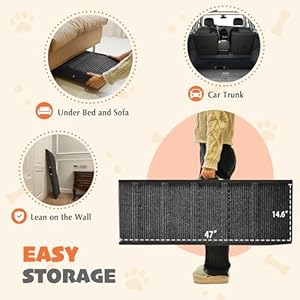 PETKARAY Dog Ramp for Bed, Indoor Dog Ramp for Couch, Folding Portable Dog Stairs for Small Medium Large Dogs, 47" Long Adjustable Height 9"-24" Pet Ramp, Black PETKARAY Dog Ramp for Bed Indoor Dog Ramp for Couch Folding Portable Dog Stairs for Small Medium Large Dogs 47 Long Adjustable Height 9 24 Pet Ramp Black