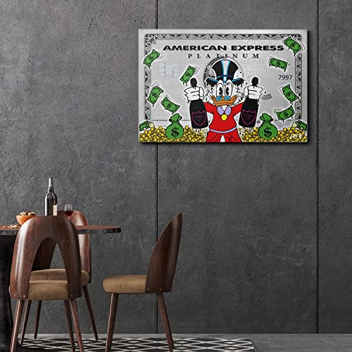 Impression d'art graffiti - American Express - Peinture murale - Monopoly Donald Duck - Impression sur toile - Affiche et art mural - Décoration moderne pour chambre familiale - 30 x 40 cm Cover
