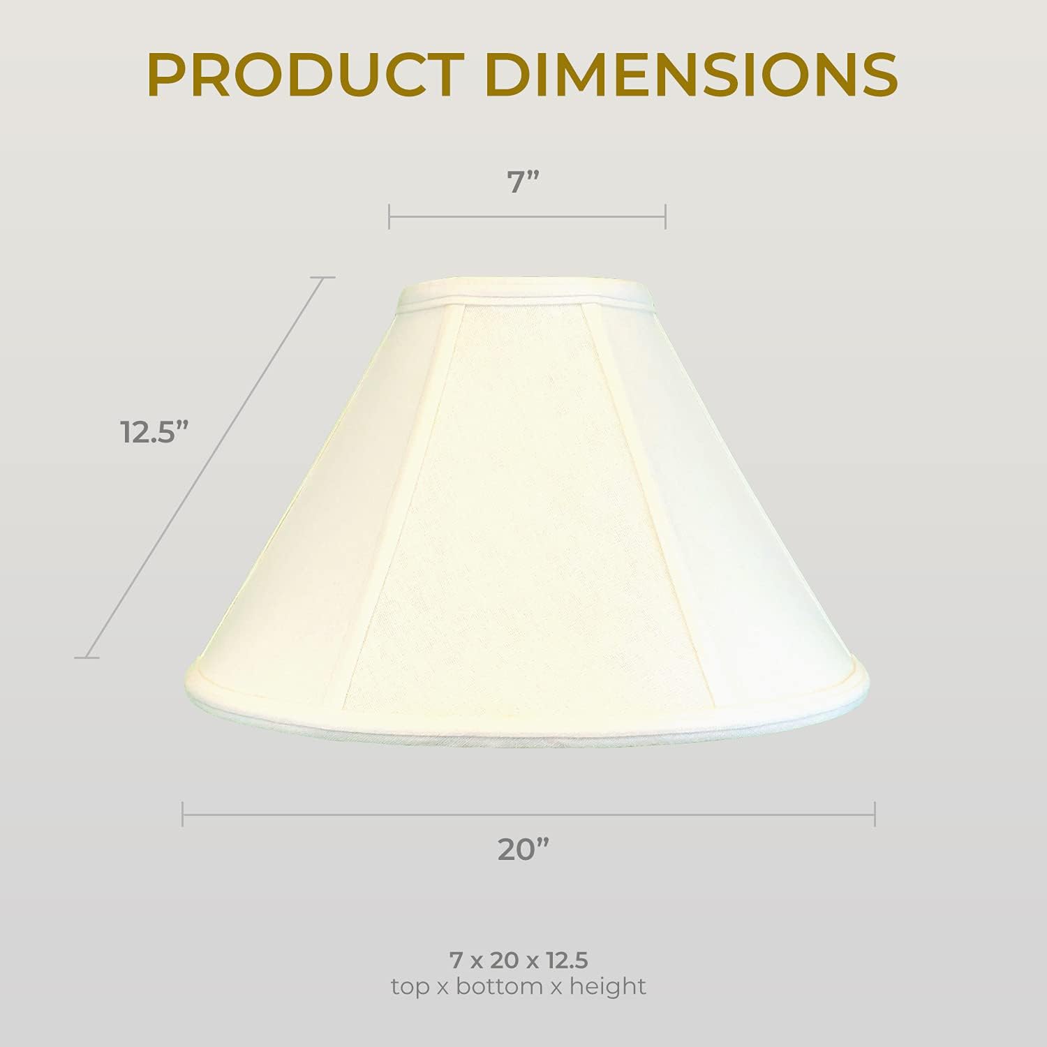Royal Designs Empire Lamp Shade, Linen Eggshell, 7 x 20 x 12.5