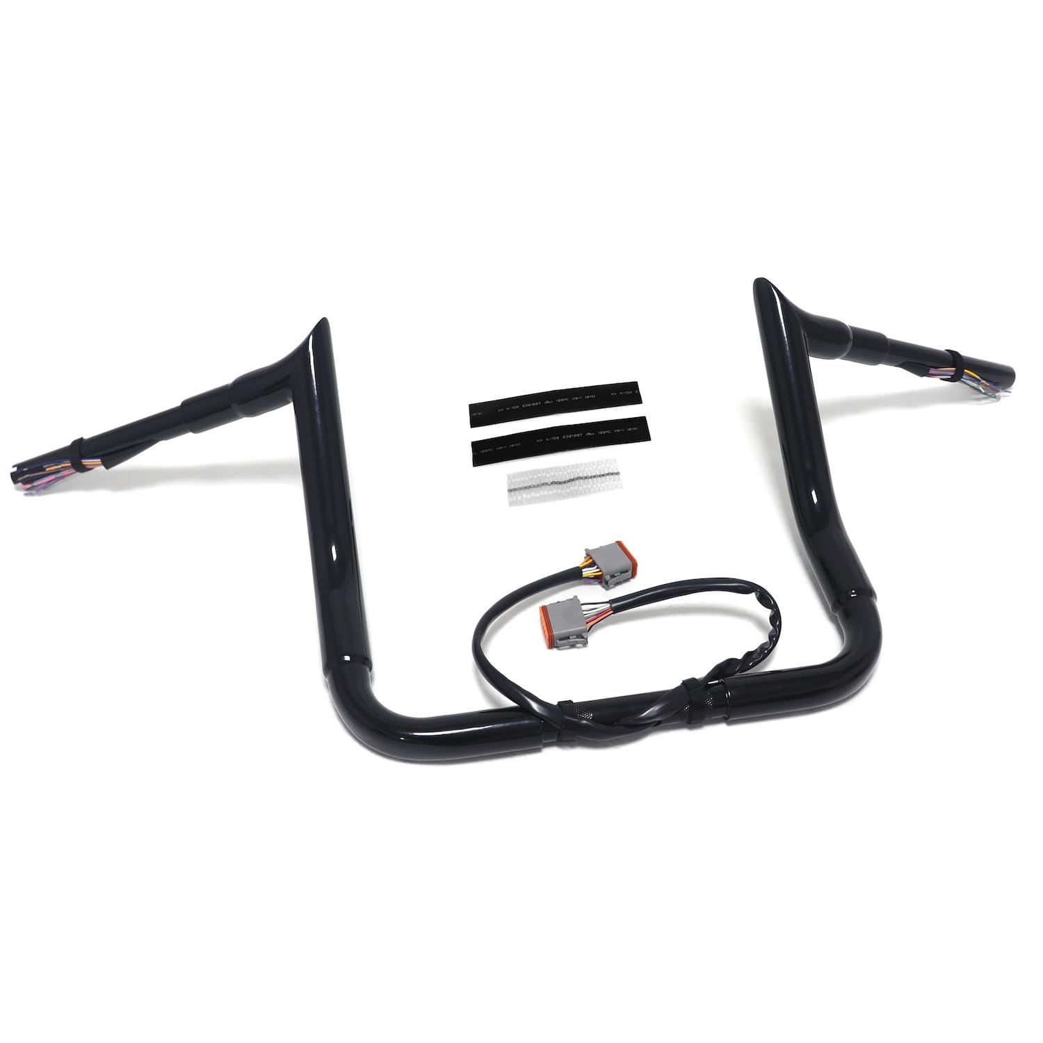 SKULL PIVOT- 1.5" Fat Black 16" Rise Pre wired Ape Hanger Handlebar Compatible with H-D 1996-2006 Electra Glide Standard,FLHT,FLHTCUI,FLHTCI,FLTRI,