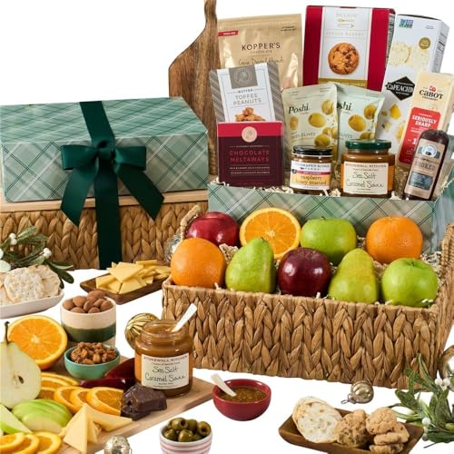 GourmetGiftBaskets.com Deluxe Fruit Basket - Prime Fruit Gift Baskets - Food Gift Prime - Birthday, Christmas, Sympathy, Men, Women, Family