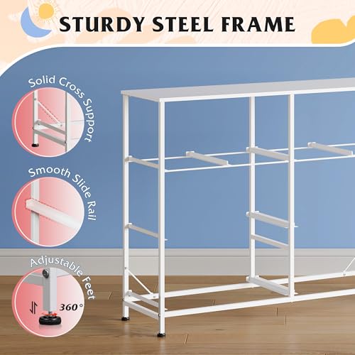 Image of WLIVE Dresser for Bedroom with 8 Drawers, Wide Fabric Dresser for Storage and Organization, Bedroom Dressers, Chest of Drawers for Living Room, Closet, Hallway, Cloudy Pink
