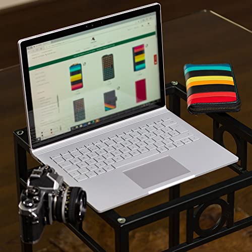 Visconti Str5 Women's Secure Rfid Blocking Large Leather Bifold Zip-Around Clutch Wallet Purse - Black Multi #TOP5