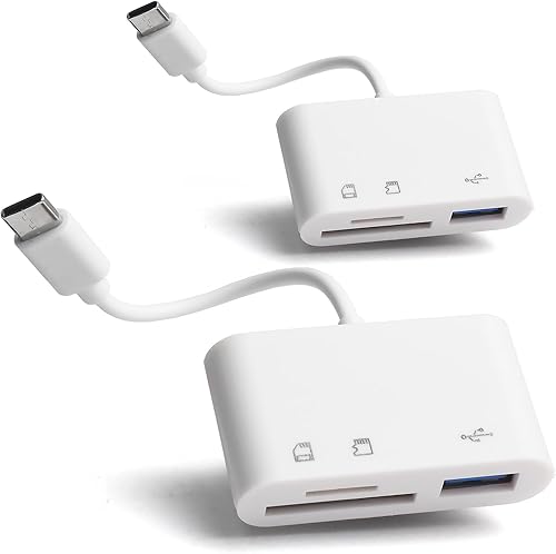 Paquete de 2 Lector de tarjetas SD para Android, adaptador de tarjeta micro SD a USB, lector de tarjetas SD USB C para lector de tarjetas de memoria