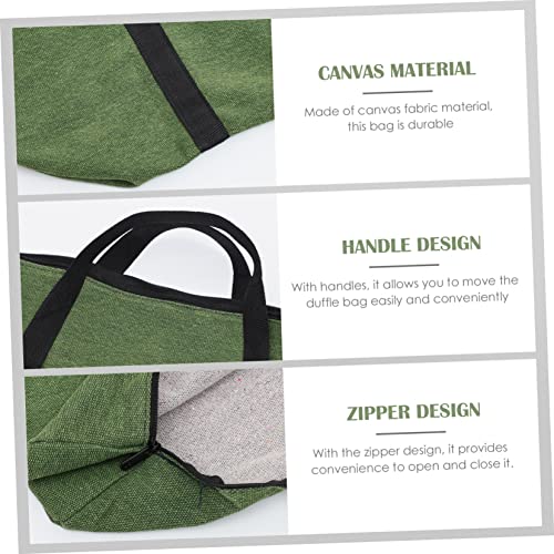Toyvian Large Capacity Olive Green Travel Duffle Bag Durable Canvas Luggage for Sports Travel and Home Use Smooth Zipper and Convenient Handle4