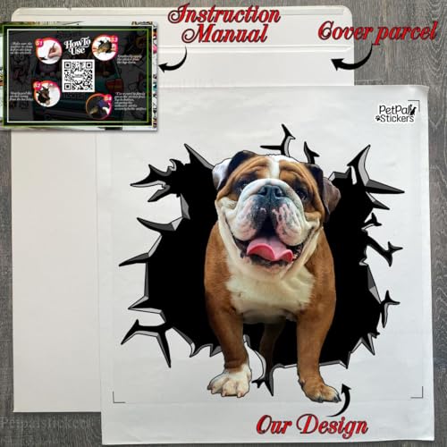 Image of Cute Dog Stickers for Car Window Decals Waterproof Funny Sticker (English Bulldog Decals)