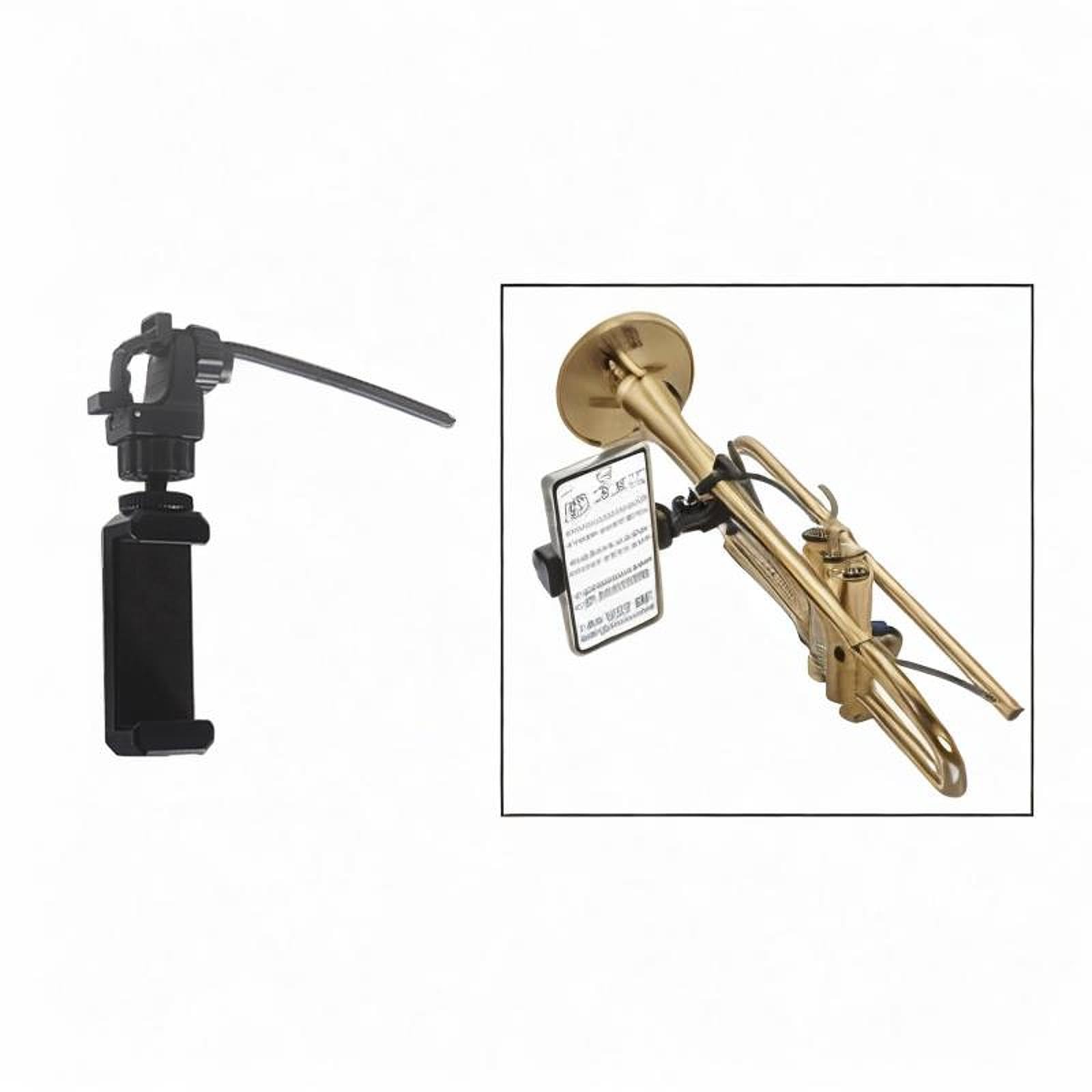 Colaxi Trumpet Lyre Marching Band Phone Holder,Low Brass Lyre Lightweight Adjustable Musical Instrument Phone Stand for Trumpet Oboe